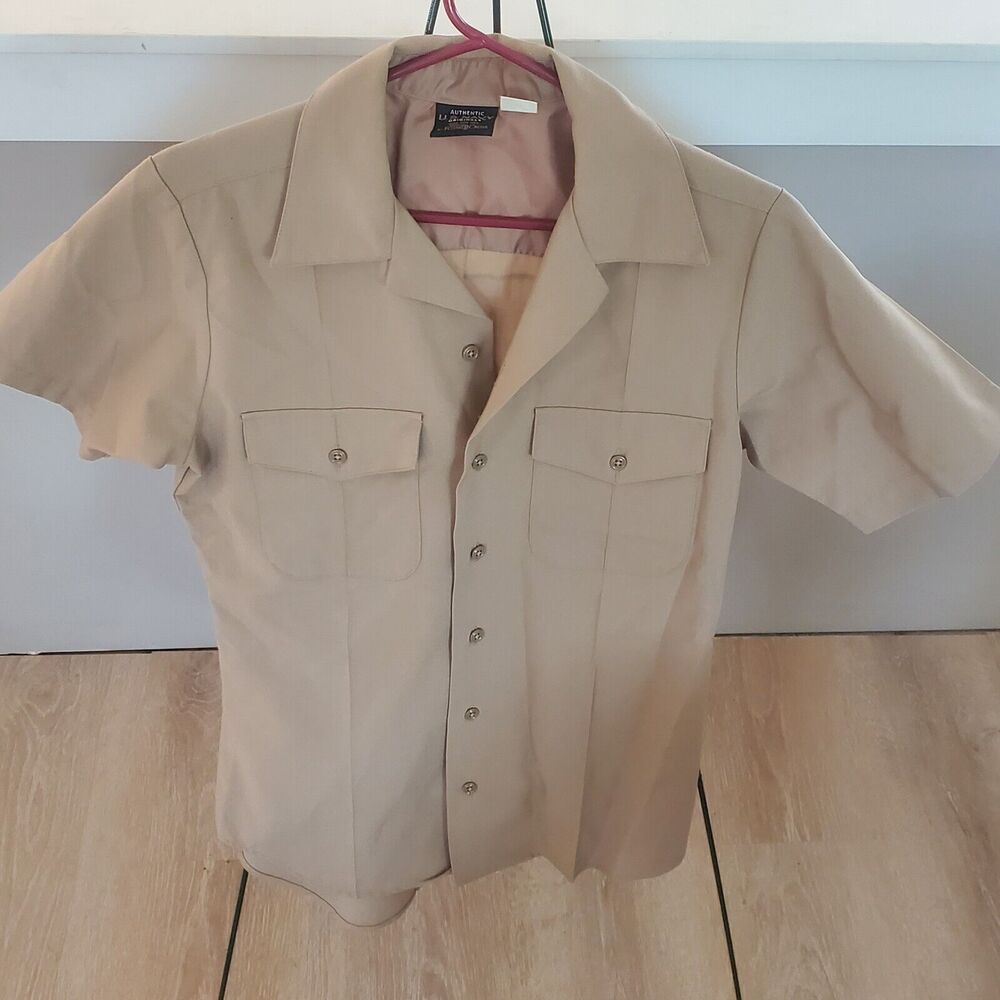 AUTHENTIC US NAVY ORIGINALS SHIRT MENS SMALL SHORT SLEEVE KHAKI DRESS SHIRT